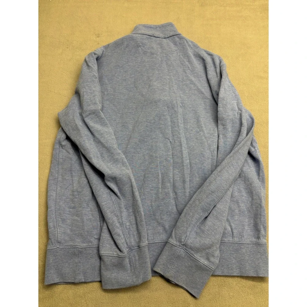 Polo Ralph Lauren Mens Medium Light Blue Heather Quarter Zip Pullover Sweater
